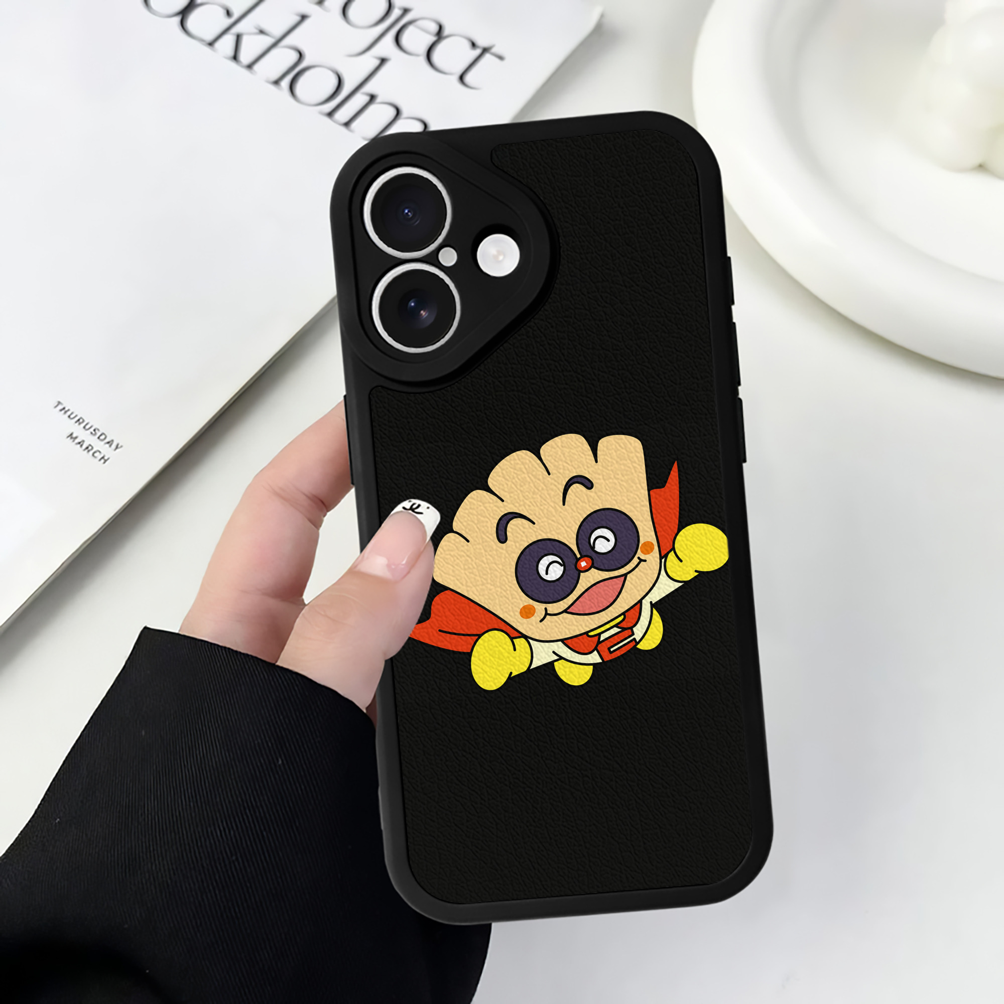 （画像用） アンパンマン Anpanman 【iPhone 16シリーズ対応】シリコンスマホケース（レザー調） 材質：シリコン